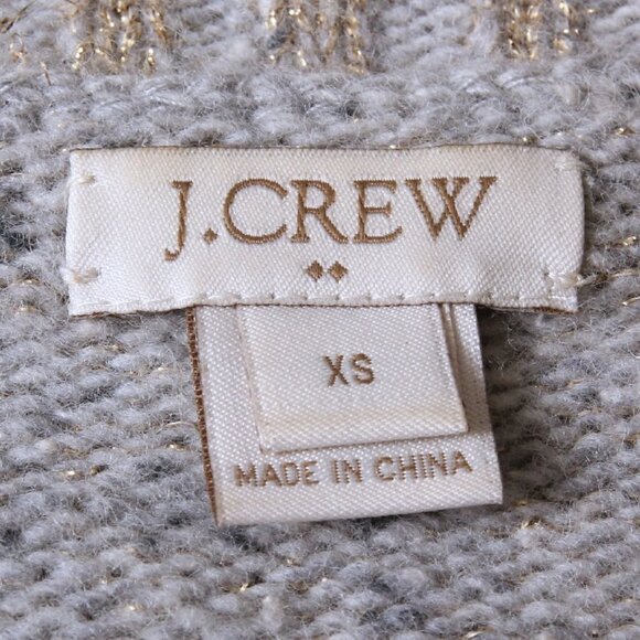 J. Crew Factory Metallic Lambs Wool Blend Crew Neck Sweater Tan Women Size XS - Picture 8 of 9